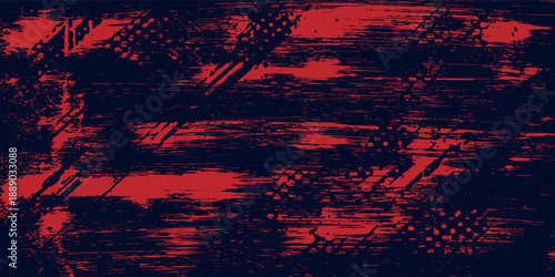 Red halftone dots blue color pattern gradient grunge texture background. Dot pop art comic sport style vector illustration