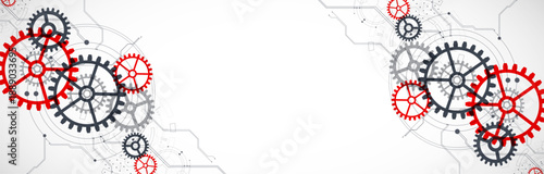 Abstract technology background. Cogwheels ART theme. Vector illustration
