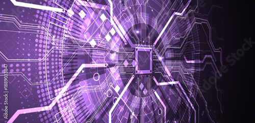 Abstract background on technological and scientific topics. CPU concept. Vector format.