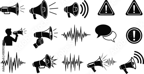 Sound and announcement icons