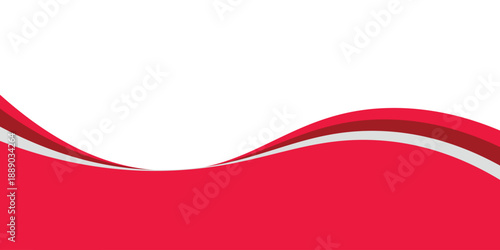 Curved red background. Curved Header and Footer Elements