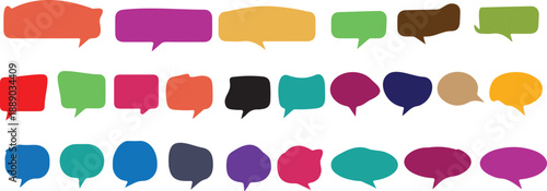 set of watercolor paints Color Speech Bubble Icons Set -Vector Illustration. for text, chatting, message box.