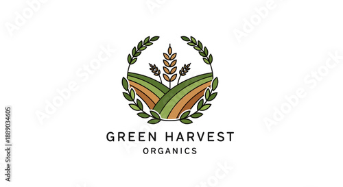 Green Harvest Organics Logo Design.