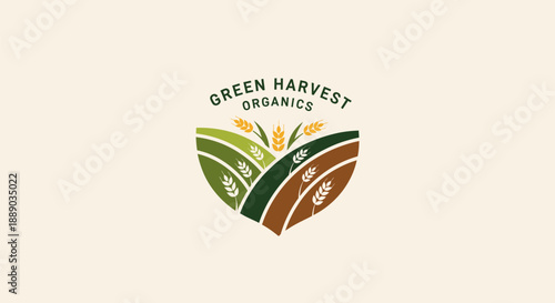 Green Harvest Organics Logo Design.