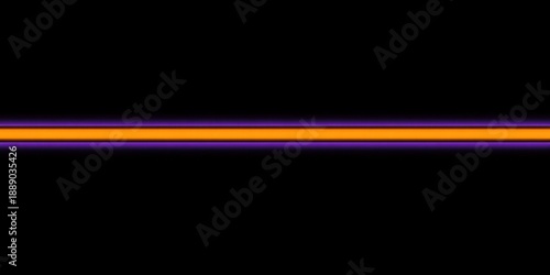 A horizontal line, orange within purple, against a black backdrop, simple and abstract