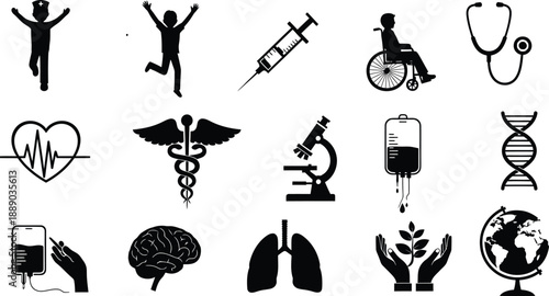 Medical and health related icons