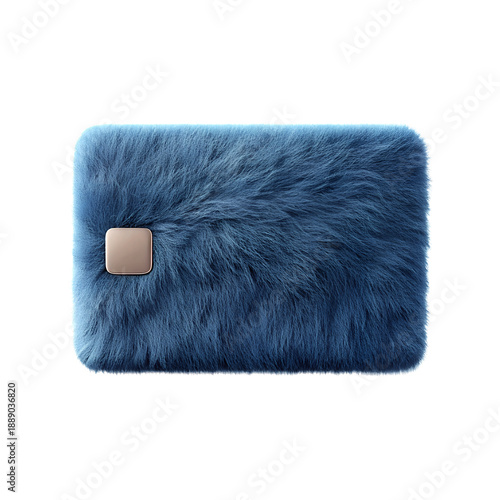 Blue Fluffy Credit Card Icon Isolated Transparent