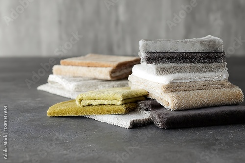 Stacked Plush Carpet Samples Neutral