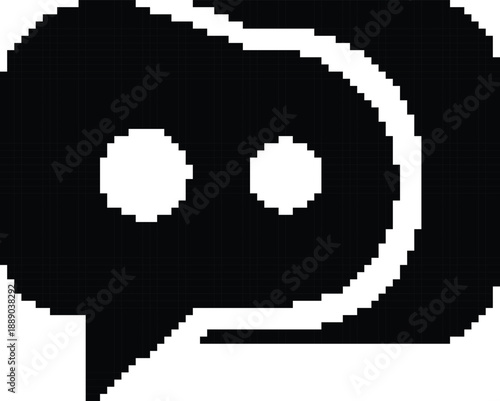 Discord Logo Pixelated Black White Chat Communication Icon