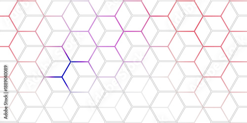 Abstract white hexagon geometric pattern background. Futuristic digital high-technology banner
