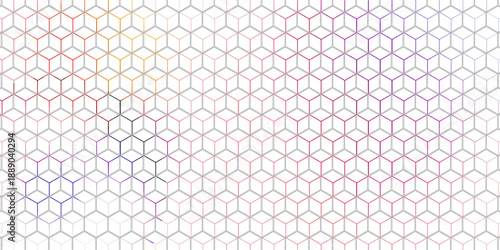 Abstract white hexagon geometric pattern background. Futuristic digital high-technology banner