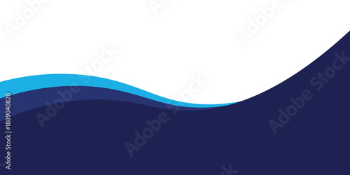 Abstract blue curved wave business style border background