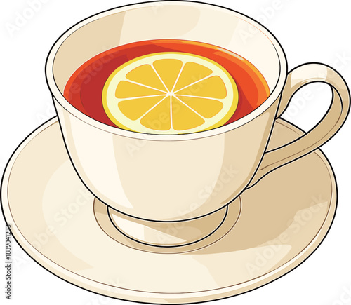 レモンティーのイラスト