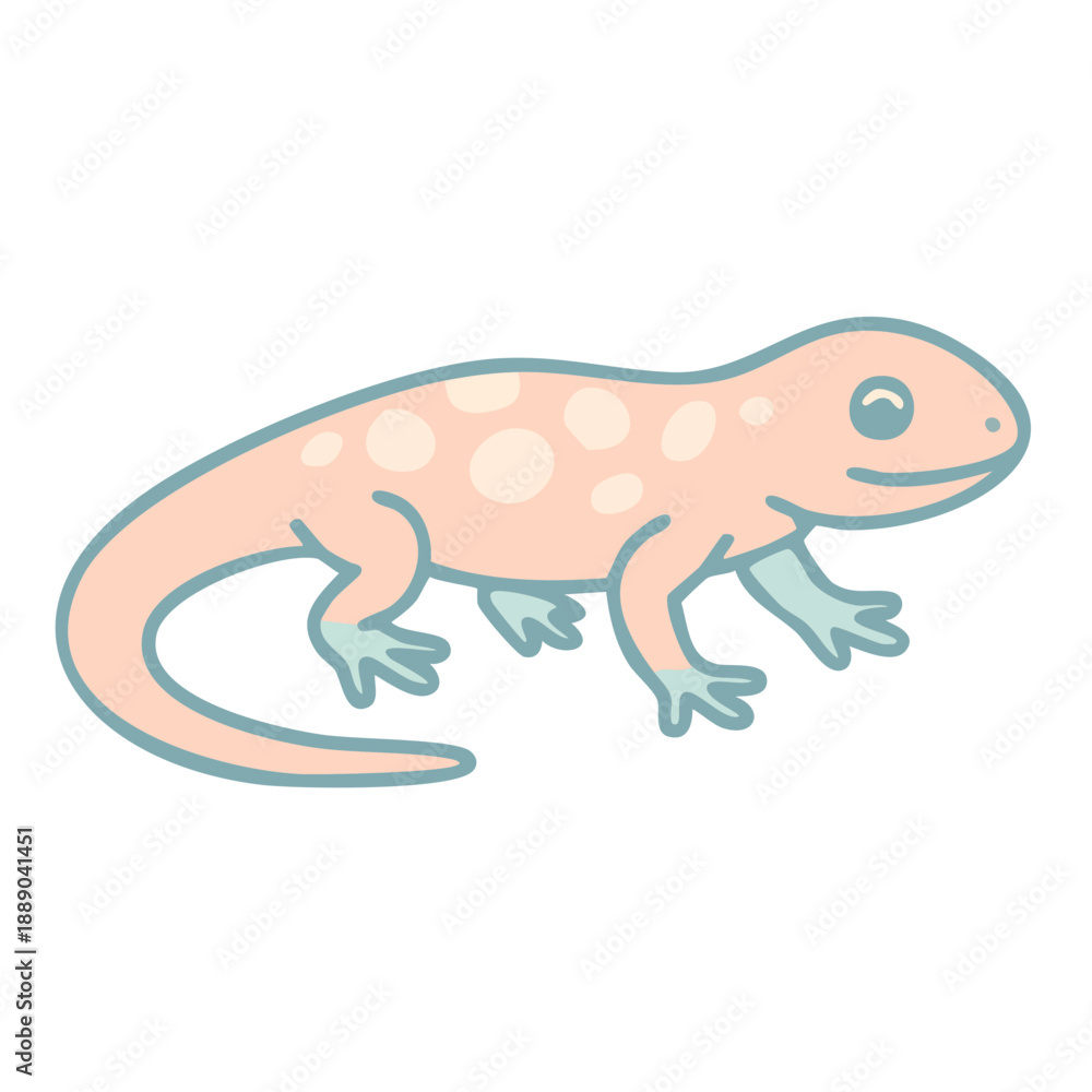 Obraz premium Cartoon Lizard Illustration with Spotted Skin.