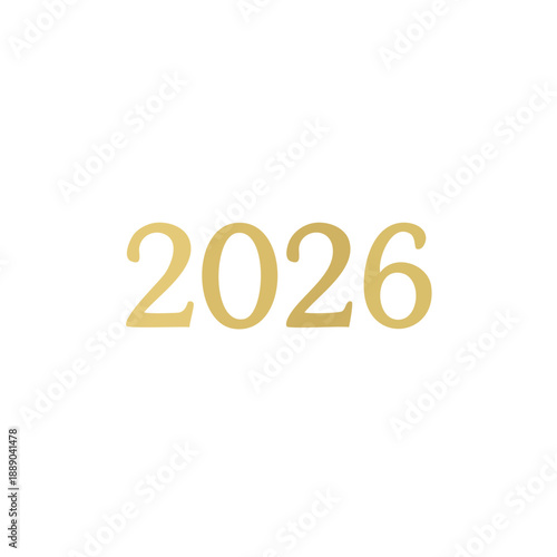 Gold 2026 Text on White Background.