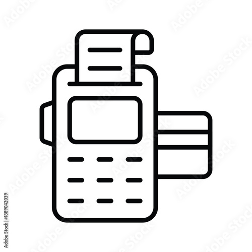 Beautifully designed outline icon illustrating payment terminal for delivery