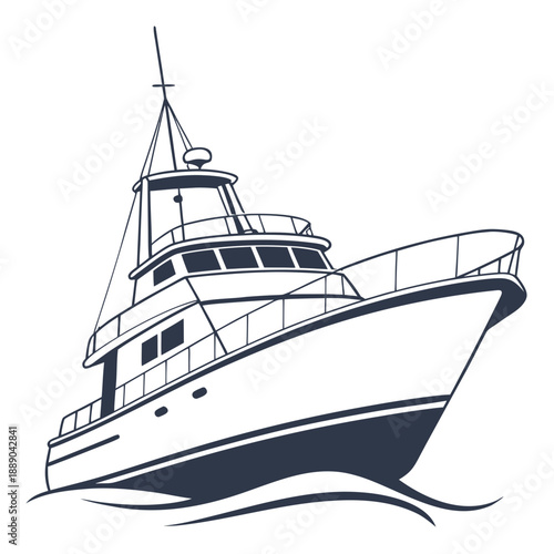 Illustrated fishing boat