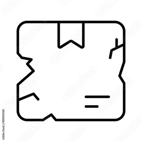 A visually engaging outline icon of damaged box shipping issue