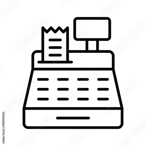 Carefully crafted amazing outline icon of cash register ecommerce checkout