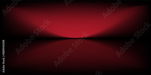 Abstract gradient podium background. Empty red 3D studio background. Clean scene for product presentation mockup template. eps 10