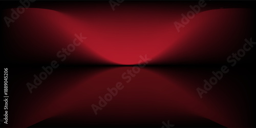 Abstract gradient podium background. Empty red 3D studio background. Clean scene for product presentation mockup template. eps 10
