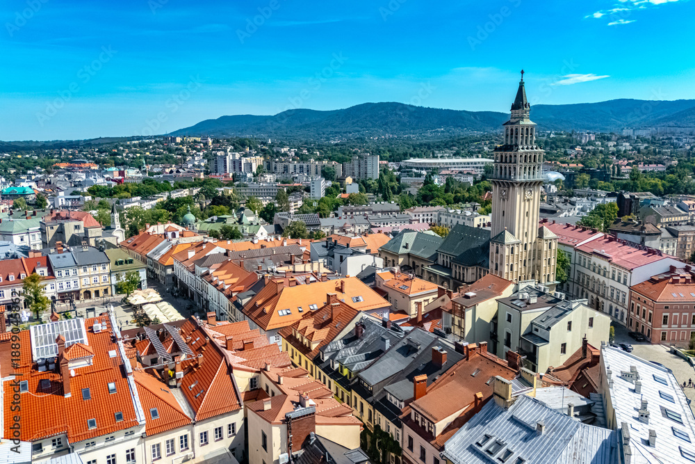 Obraz premium View of Bielsko Biala old town in Silesian Voivodeship, Poland