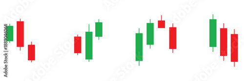 Candlestick Chart Icon Set – Bullish and Bearish Forex, Stock, and Cryptocurrency Trading
 Patterns Vector