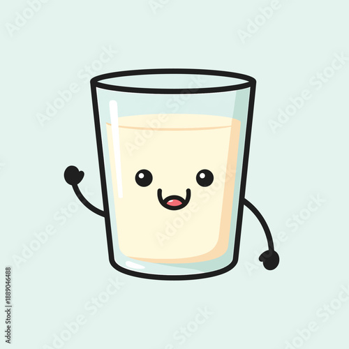 Happy Milk Glass Character