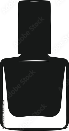 Nail polish bottle vector icon black silhouette. realistic cosmetic product packaging. isolated lacquer container template mock up