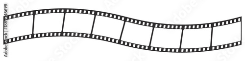 Retro Film Strip Icon Set – Curved 35mm Cinema Frames, Photographic Movie Roll Vector
 Collection