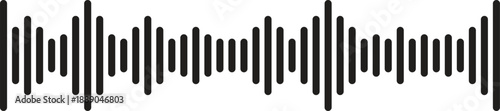 Minimalist Sound Waveform Vector Icon for Audio Recording, Podcast, Music Visualization, Voice Signal, Digital Sound Frequency Isolated Design