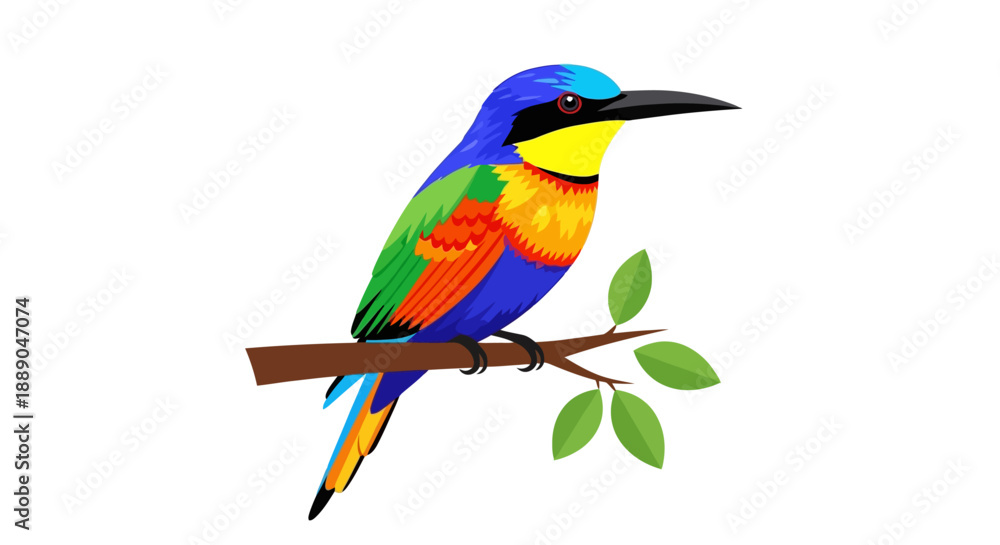 Fototapeta premium Colorful Bird on Branch