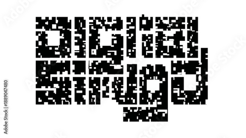 Abstract black and white urban city map grid pattern. Minimalist graphic design representing modern architecture, infrastructure, and urban planning.