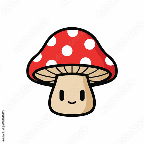 Smiling Mushroom Character