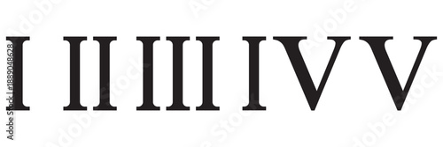 Roman Numerals Vector Set I–XII – Antique Latin Numbers, Vintage Typography 
Symbols Isolated on White Background