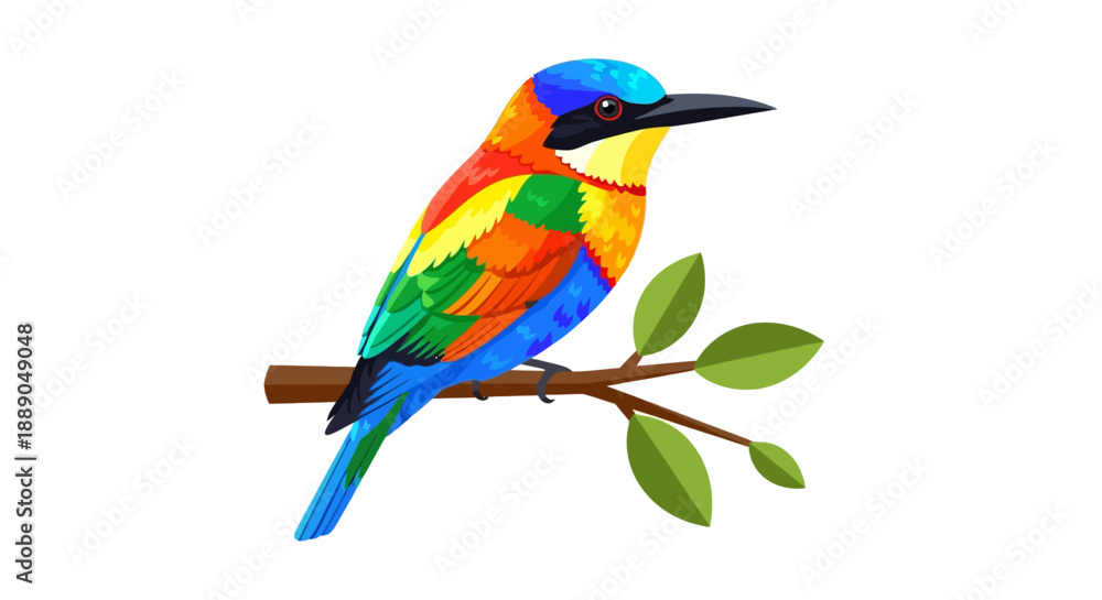 Fototapeta premium Vibrant Bird Perched on Branch
