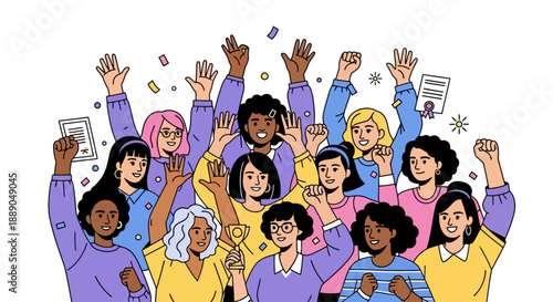 Diverse Group of People Celebrating Together