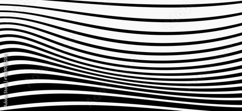 Wave distortion stripe transition pattern. Abstract geometric bg with wavy horizontal lines