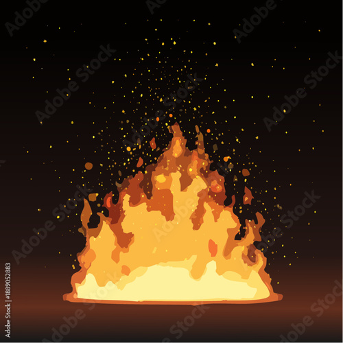 Fire embers particles over black background. 