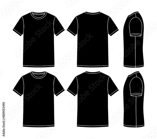 BLACK SHIRT VECTOR crew-neck