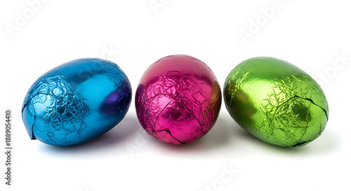 Metallic chocolate candy balls isolated on white