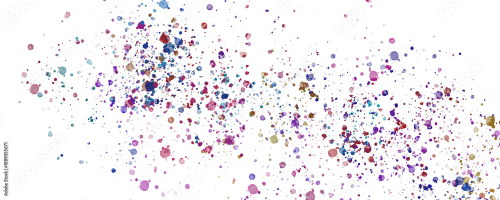 Fototapeta premium Colorful confetti particles flying on white background