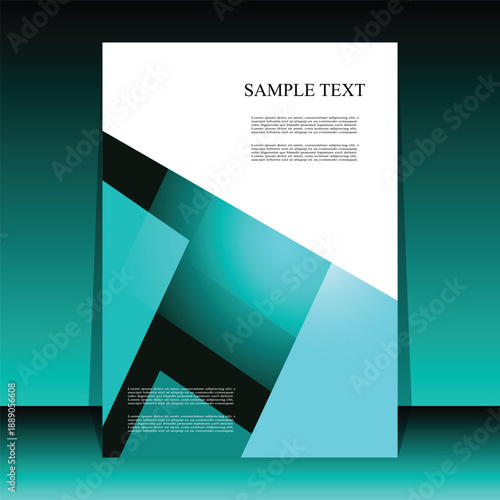 Abstract Geometric Flyer or Poster Template. The layout includes sample text areas at the top and bottom, making it suitable for marketing, advertising, event promotion, or informational materials. 