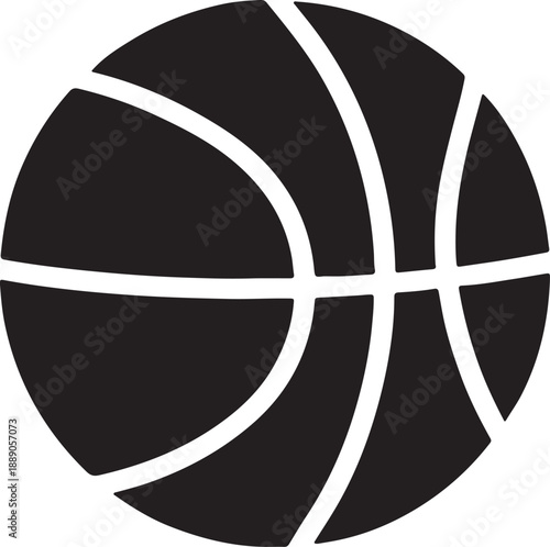 Minimalist Basketball Silhouette Icon for Sports and Recreation