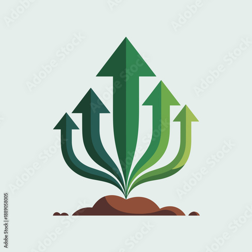 Arrow leaf plant in soil – Great for sustainability or wealth themes.