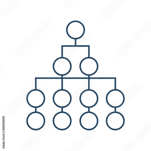 Org chart with hollow nodes – Ideal for corporate hierarchy and HR.
