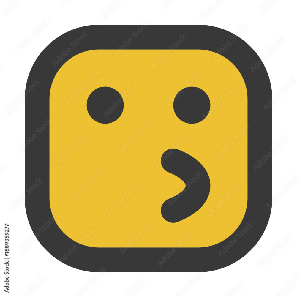 Fototapeta premium Blowing Kiss Emoji Outline Filled