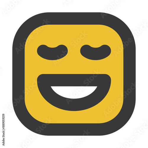 Relieve Face Emoji Outline Filled