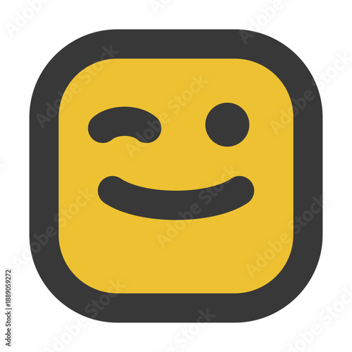 Winking Emoji Outline Filled