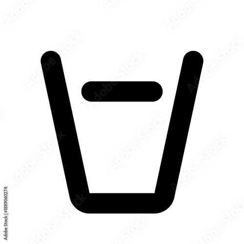 Water Intake Icon, Hydration and Health Tracking UI Symbol, Minimal Outline Vector. Editable stroke and pixel perfect at 24x24px